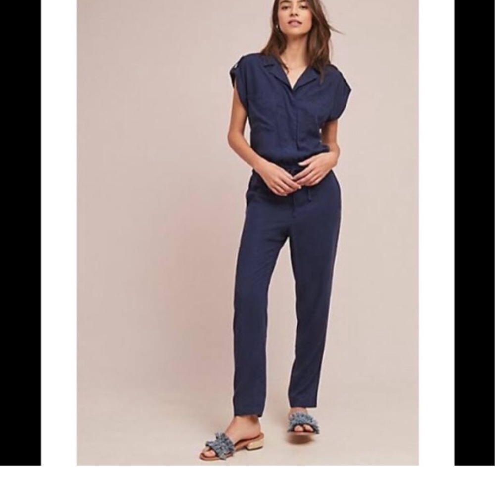 Anthropologie navy blue jump suit!
